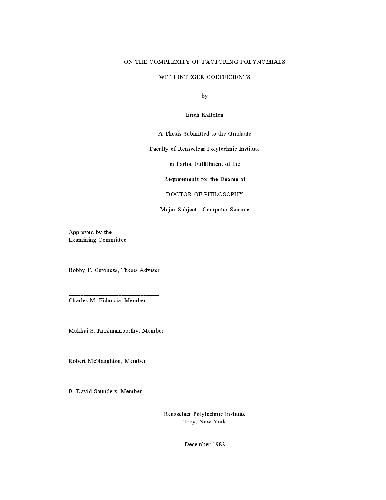 Complexity of polynomial factorization