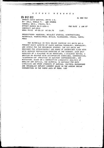 Quechua hablado del Cuzco (Nueva edición)