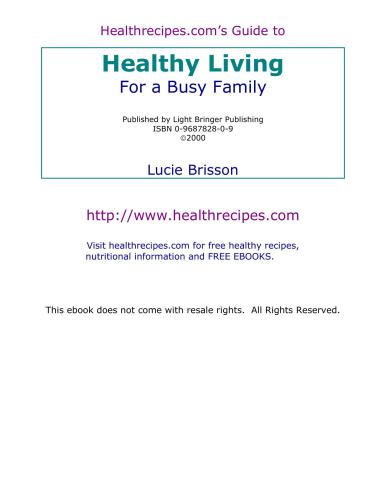 Guide to Healthy Living For a Busy Family