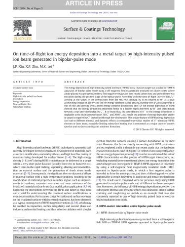 On time-of-flight ion energy deposition into a metal target by high-intensity pulsed ion beam generated in bipolar-pulse mode