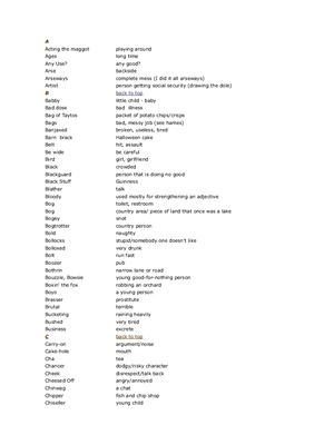 Irish slang