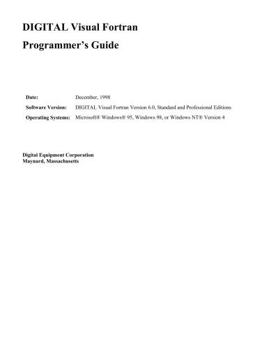 Programmer’s Guide for DIGITAL Visual Fortran