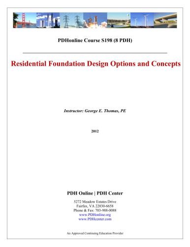 Residential Foundation Design Options and Concepts