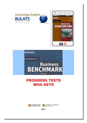 Cambridge English. Business Benchmark Progress Tests - Advanced with Keys