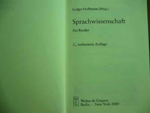 Sprachwissenschaft: ein Reader
