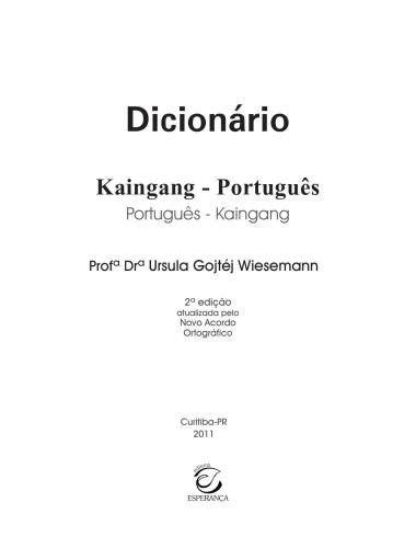 Dicionário Kaingang - Português, Português - Kaingang