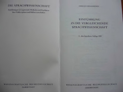 Einführung in die vergleichende Sprachwissenschaft