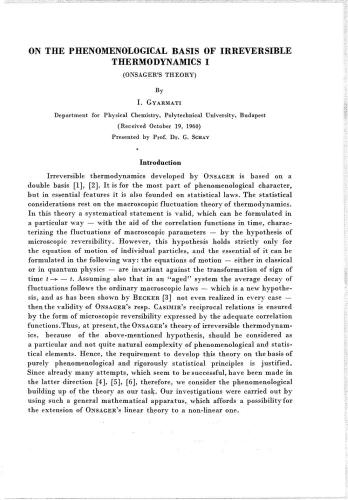 On the phenomenological basis of irreversible thermodynamics