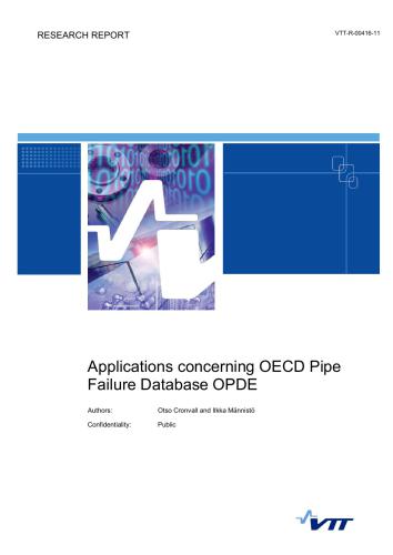 Applications concerning OECD Pipe Failure Database OPDE