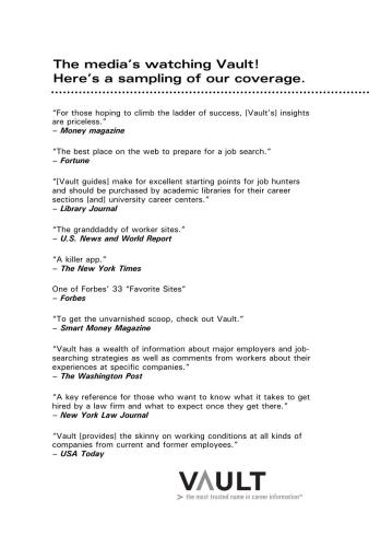 Vault Career Guide to Physical Therapy