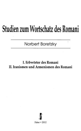 Studien zum Wortschatz des Romani