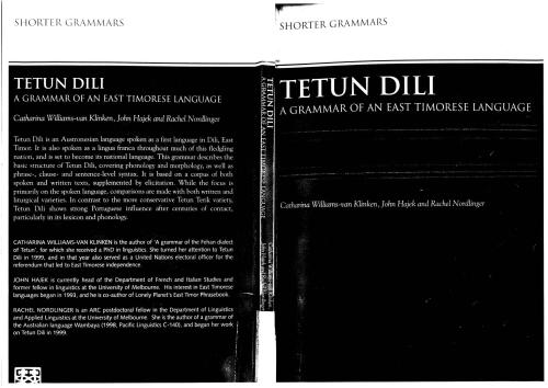 Tetun Dili: A grammar of an East Timorese language