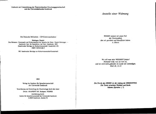 Das Romanes: Grammatik und Diskursanalyse der Sprache der Sinte