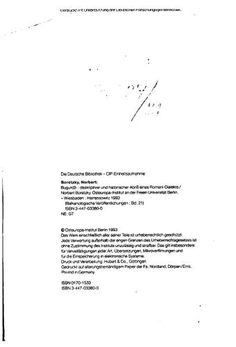 Bugurdži: Deskriptiver und historischer Abriß eines Romani-Dialekts