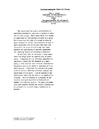 Proceedings SYMSAC 1976