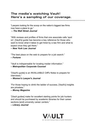 Vault Guide to Corporate Law Careers