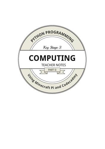 Minecraft Pi Book: Teacher’s edition