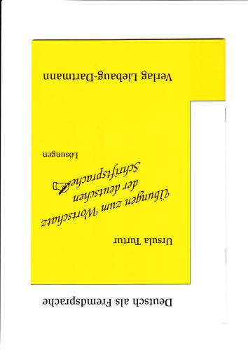 Übungen zum Wortschatz der deutschen Schriftsprache. Lösungen