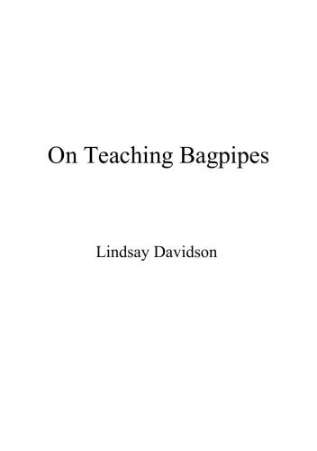 On teaching bagpipes