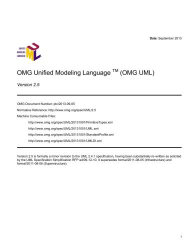 Object Management Group. OMG Unified Modeling Language (OMG UML). Version 2.5