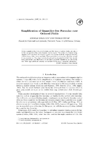 Simplification of quantifier-free formulae. JSC 1997