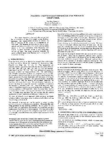 PALMINI, fast Boolean minimization