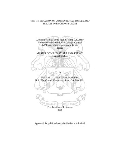 Integration Of Concentional Forces And Special Operations Forces