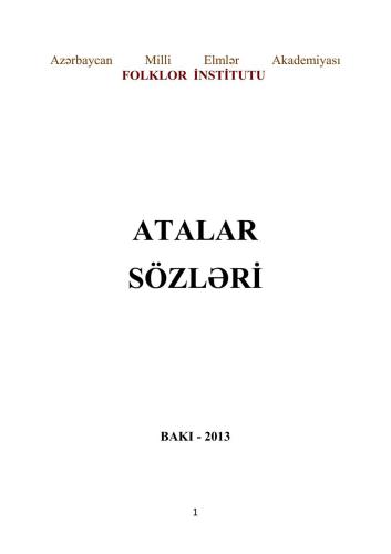 Atalar sözləri