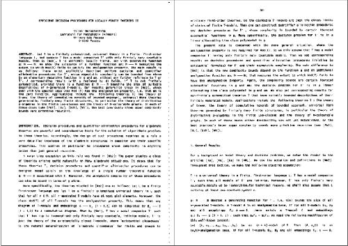 Efficient decision procedures for locally finite theories II