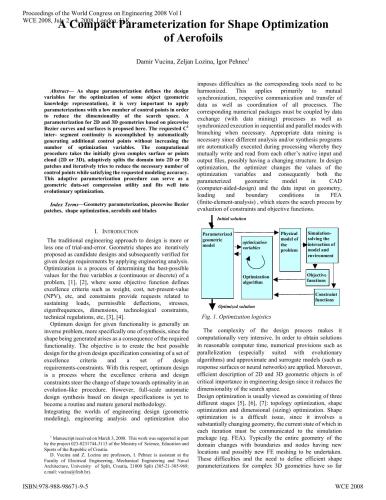 A Compact Parameterization for Shape Optimizationof Aerofoils