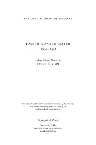 Joseph Edward Mayer, 1904-1983