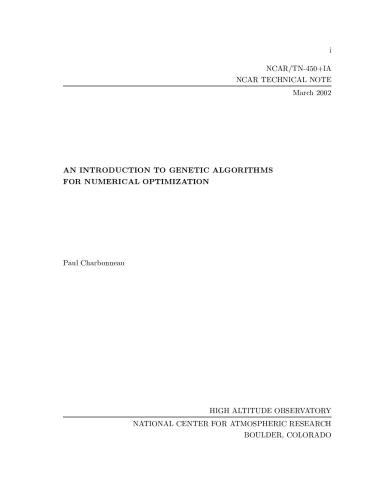 An introduction to genetic algorithms for numerical optimization