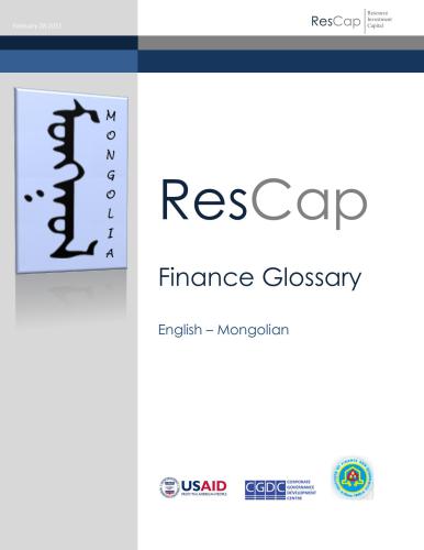 Finance glossary. English-Mongolian