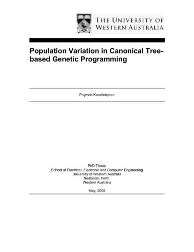 Population Variation in Canonical Treebased Genetic Programming