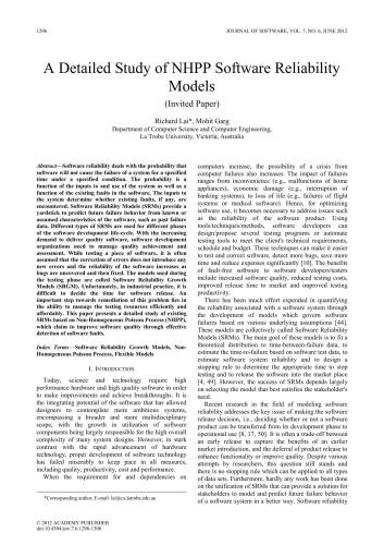 A Detailed Study of NHPP Software Reliability Models