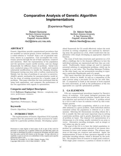 Comparative Analysis of Genetic Algorithm Implementations