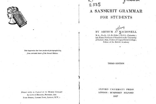 A Sanskrit grammar for students