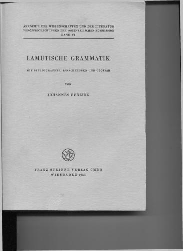 Lamutische Grammatik: mit Bibliographie, Sprachproben und Glossar