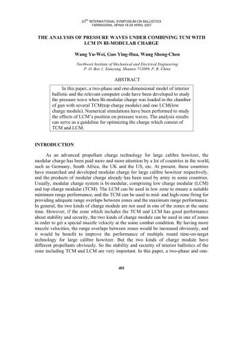 The analysis of pressure waves under combining TCM with LCM in bi-modular charge