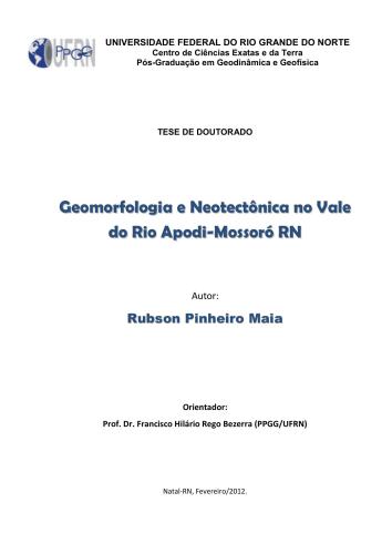 Geomorfologia e Neotectônica no Vale do Rio Apodi-Mossoro (RN)