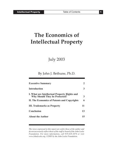The Economics of Intellectual Property