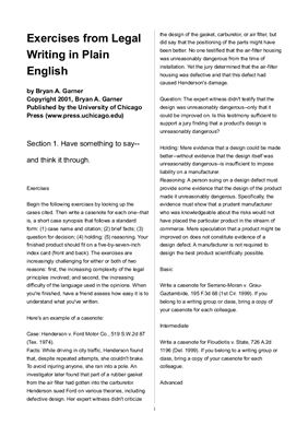 Exercises from Legal Writing in Plain English