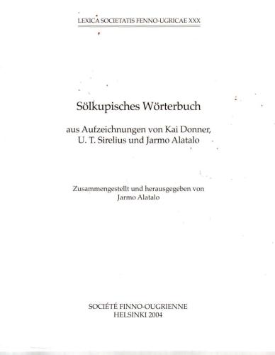 Sölkupisches Wörterbuch
