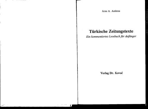 Türkische Zeitungstexte, ein kommentiertes Lesebuch für Anfänger