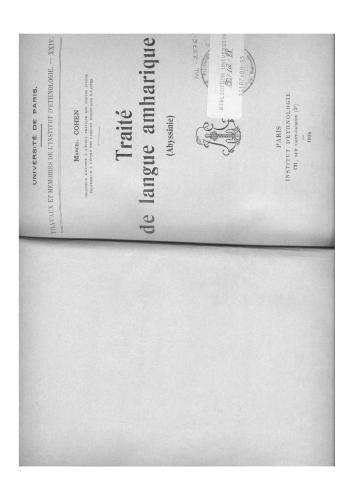 Traité de Langue Amharique