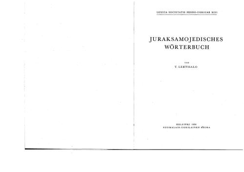 Juraksamojedisches Wörterbuch