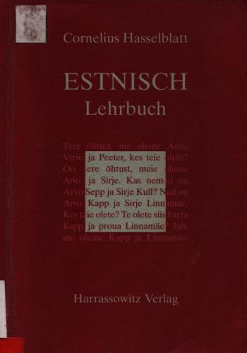 Estnisch Lehrbuch / Lehrbuch des Estnischen