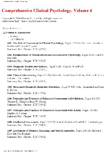 Comprehensive Clinical Psychology