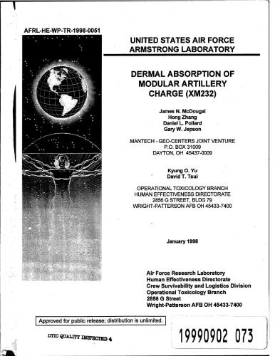 Dermal Absorption of Modular Artillery Charge (XM232)