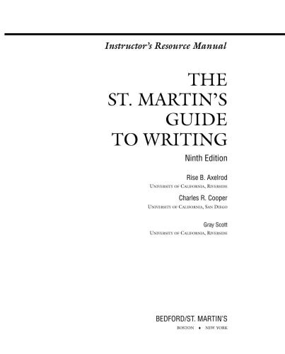 Martin’s Guide to Writing
